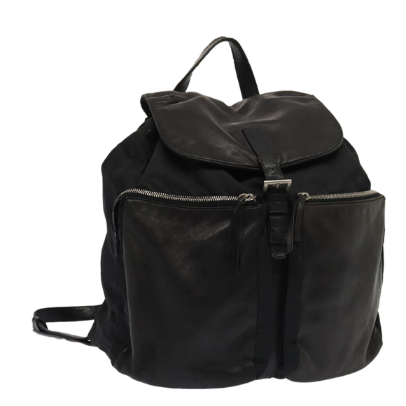 PRADA Backpack Nylon Leather Black Auth 87351 - Picture 1 of 16